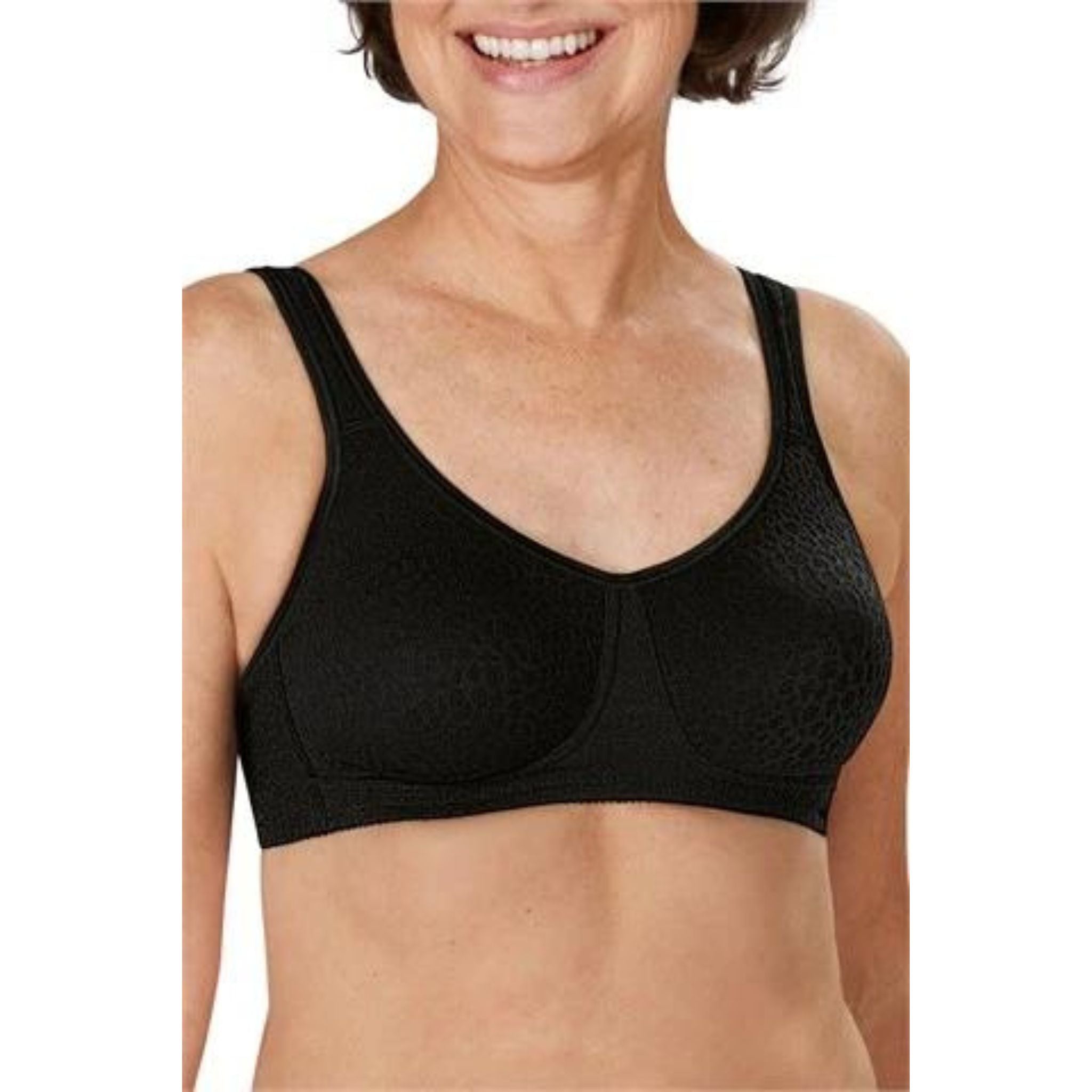 An Amoena best seller! The Mona features seam free cups and Meryl Microfibre for excellent comfort and support. The straps are softly padded and wider across the shoulders to ease tension in the neck and shoulder area. The Two-three hook fastener, depending on the bra size.