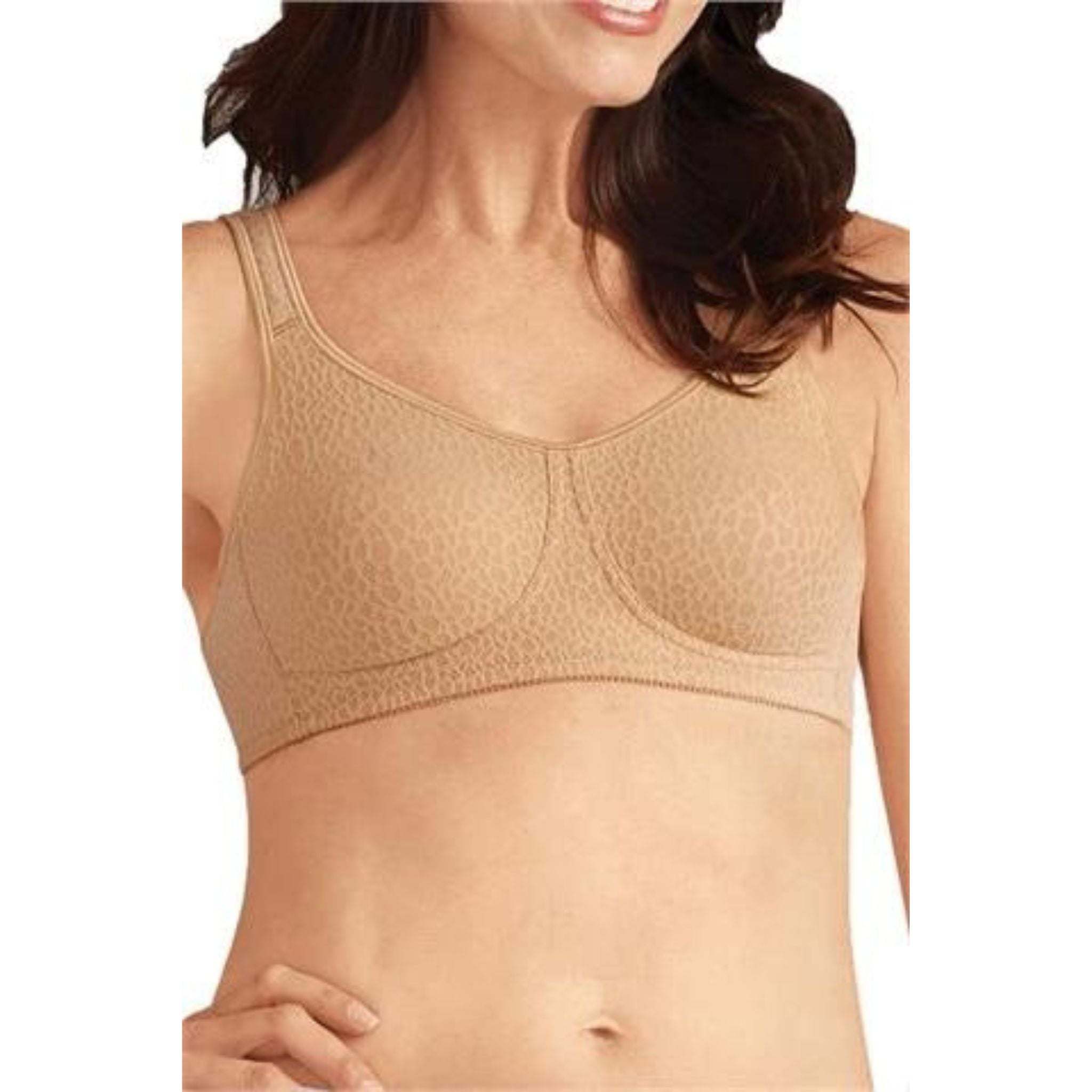 An Amoena best seller! The Mona features seam free cups and Meryl Microfibre for excellent comfort and support. The straps are softly padded and wider across the shoulders to ease tension in the neck and shoulder area. The Two-three hook fastener, depending on the bra size.