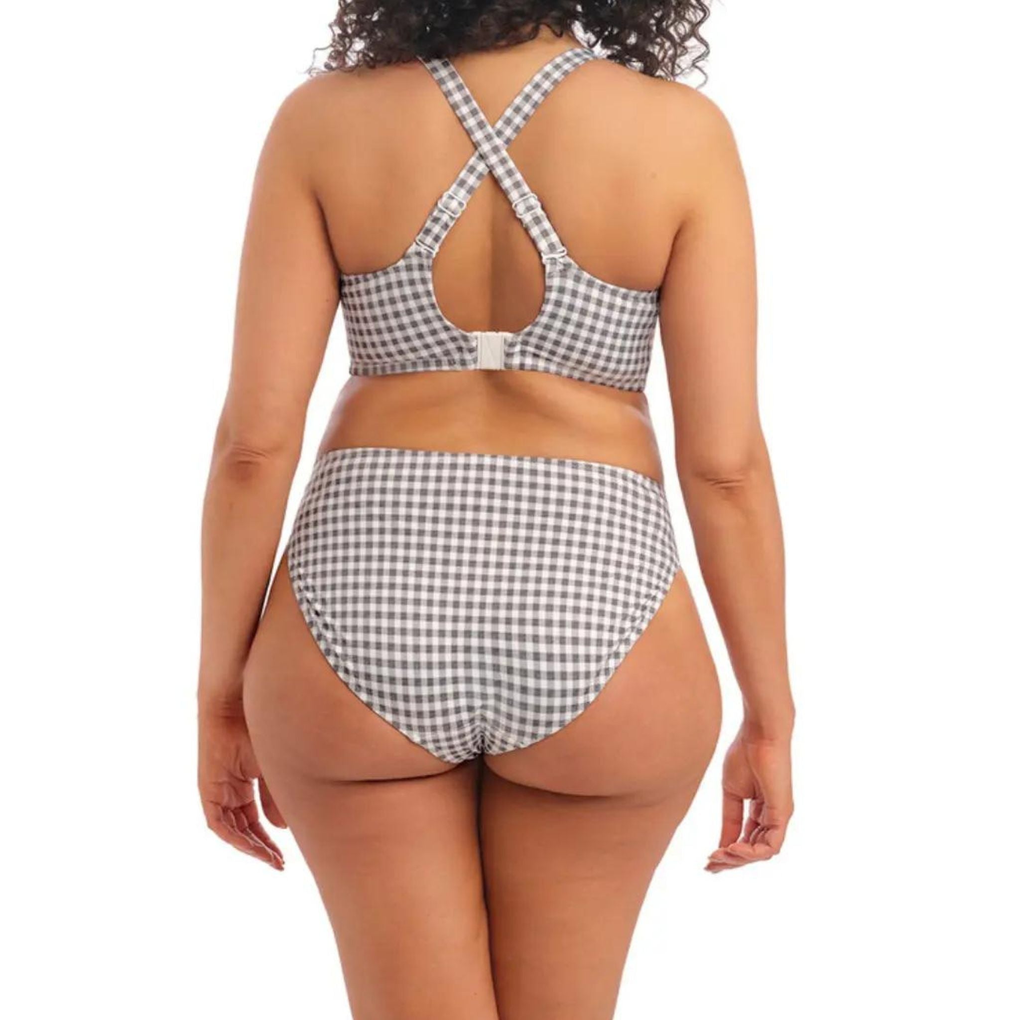 Give yourself a confidence boost with these mid-rise bikini briefs by Elomi. From the Checkmate range, these bikini briefs feature an all-over retro checked print to have you feeling classy by the pool. The brief sits mid-rise and provides medium rear coverage, showcasing your incredible silhouette.