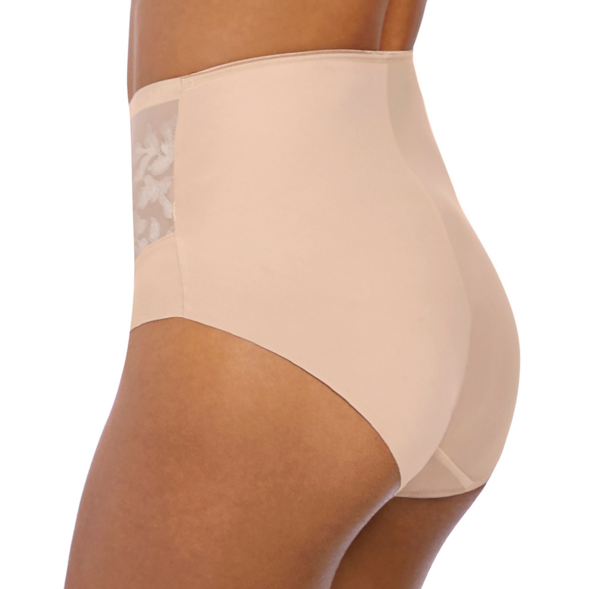 Soft handle fabric Clean stitch- free finish gives a smooth second skin feeling for no VPL Integral stretch band in lace allows for a flat clean finish at front waist Lined tummy panel for light control and smoothing