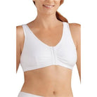 The popular Frances non-wired bra is available in black and white. Ideal for post-surgical or leisure wear, beloved by many because it fits so well and stays comfortable. Ultra-soft cotton fabric offers soothing comfort to sensitive skin, while the front fasteners are easy to use, even when your range of motion is diminished just after surgery.