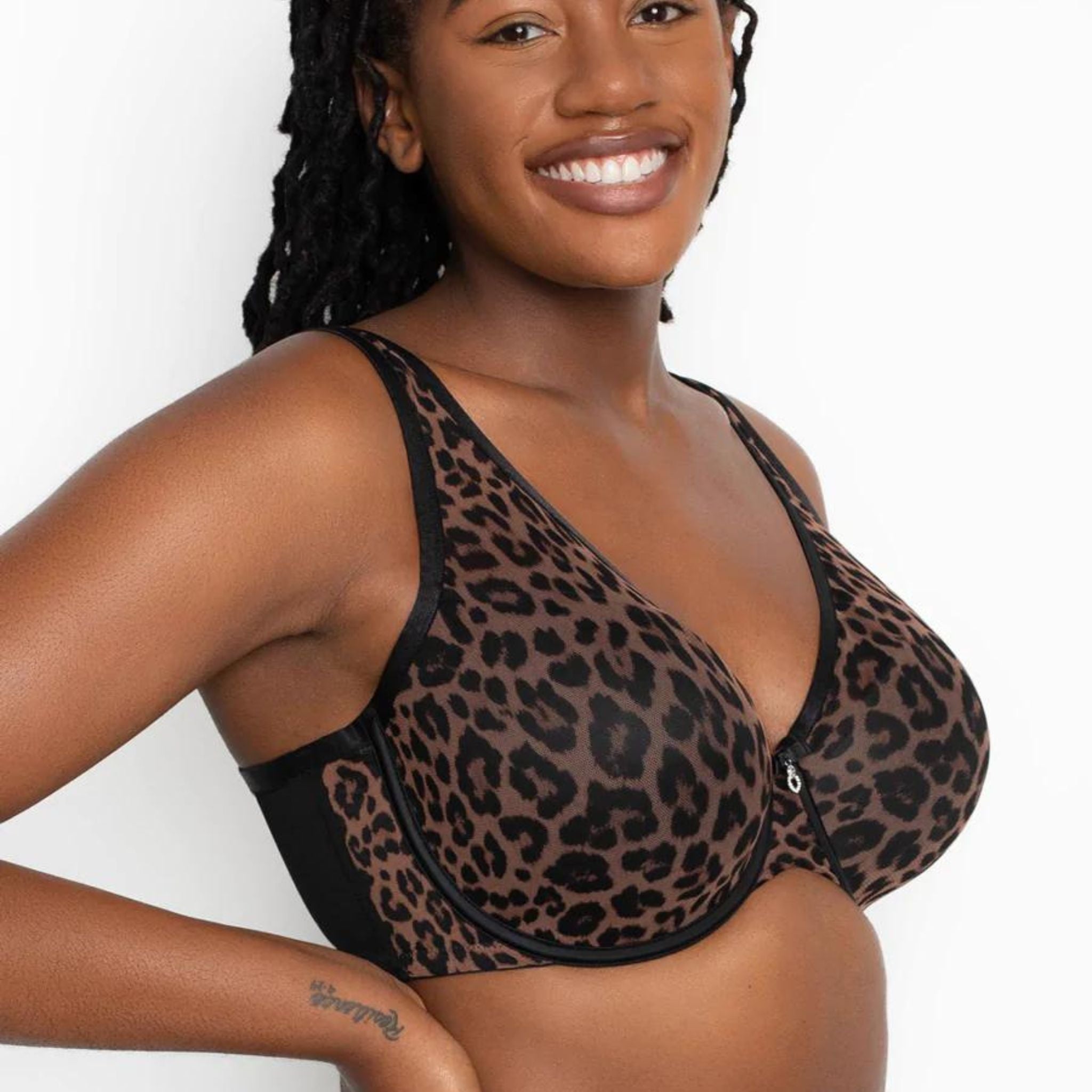 Sophisticated sexy, designed with a sheer mesh over Curvy Couture's signature tulip pad for perfect coverage and a gradual, natural lift. This plus size t-shirt bra is perfect under any outfit, especially lowering necklines. Smooth mesh overlay on lightly padded, underwire cup.