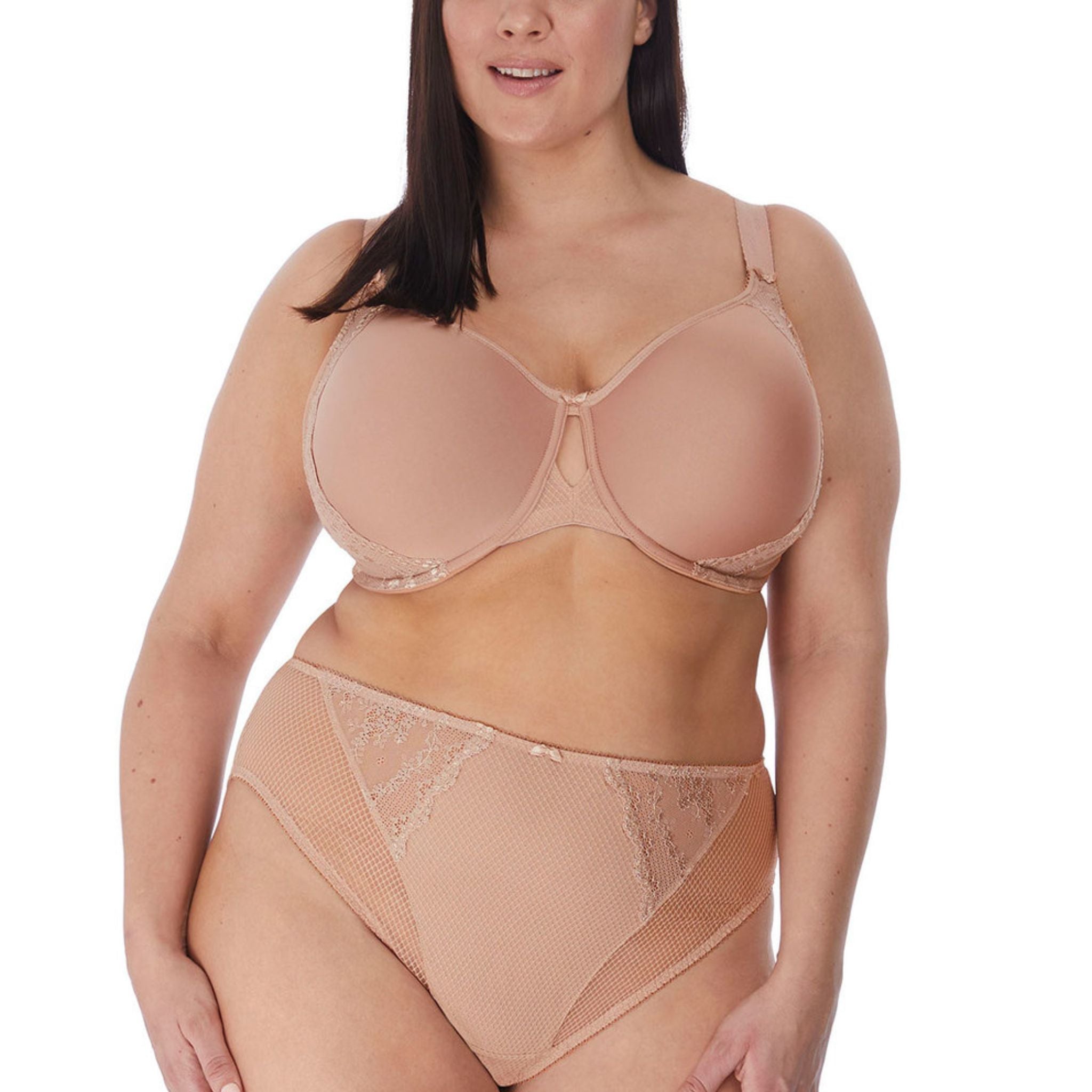 Discover the Charley Bandless Spacer Moulded Bra, complete with pretty floral lace details. The everyday style features seamless moulded cups made from ultra-light spacer fabric for perfect support and rounded shape in sizes DD - HH.