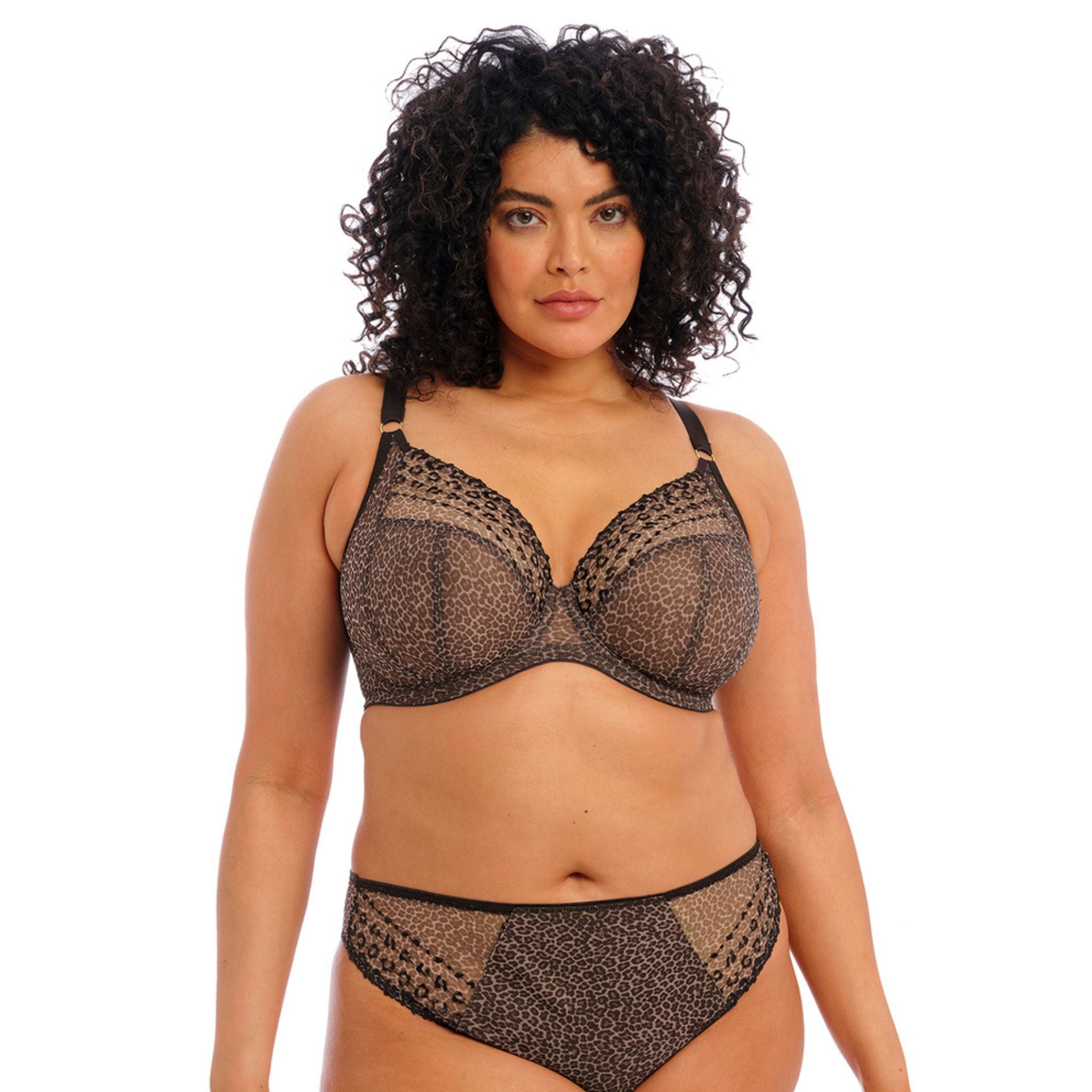 Discover Elomi's signature Matilda Plunge Bra. Designed with decorative dot embroidery, supportive sectioned cups and a beautiful plunge shape.  Low centre front gives plunge without push up  Three section cup plus side support panel for forward shape, uplift and separation  Elasticated neck edge for ease of fit  Flexible back sweep construction allows easier adjustment to racer back with moveable J Hook  Ring detail at apexes