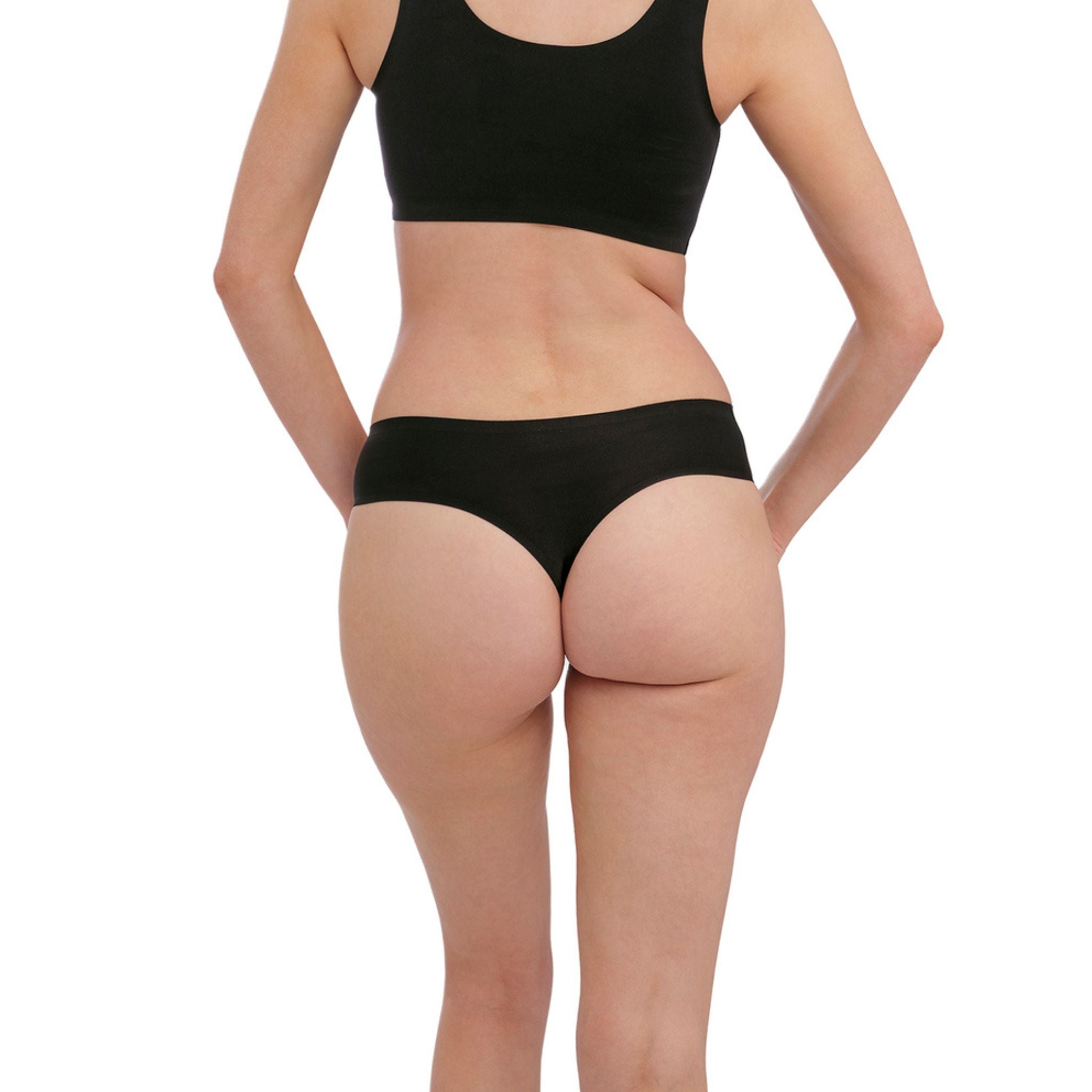The classic thong shape of Fantasie's must-have Invisible Stretch Thong offers a low back coverage and complete comfort with super soft, stitch free fabric, providing a smooth second skin finish under clothing. Available in one size that fits XS - XL.  Classic thong shape  Soft handle fabric for a smooth second skin feel  Clean cut and stitch free with bonded seams and gusset for a complete no VPL finish  One size fits XS - XL