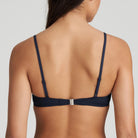 Stylish bikini top with diagonal stripes and sophisticated pleats on the cups. This cache-coeur inspired top features elegant draping. Wear the straps straight over the shoulders or around the neck. Cloud Party is a playful combination of fresh, intertwining shades of blue that make it dynamic and fun.