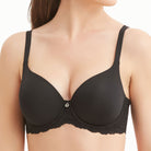 A must-have T-shirt bra for C to H cups, the Pure Plus is crafted with signature ultra-soft microfiber and a lightweight 4-way stretch foam cup that holds and contours your shape. The side wings and underbust are lined with power mesh and embellished with smooth stretch floral lace for full support that’s also pretty. This Montelle customer favorite is virtually imperceptible under clothes and is the ideal bra to pair with sexy summer tees and dresses.