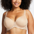 A must-have T-shirt bra for C to H cups, the Pure Plus is crafted with signature ultra-soft microfiber and a lightweight 4-way stretch foam cup that holds and contours your shape. The side wings and underbust are lined with power mesh and embellished with smooth stretch floral lace for full support that’s also pretty. This Montelle customer favorite is virtually imperceptible under clothes and is the ideal bra to pair with sexy summer tees and dresses.