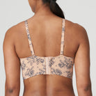 This longline bra is sexy and stylish: a retro cut with a plunging neckline, vintage lace on the upper cups and bottom, and a lovely fabric with a trendy allover tattoo print. Light Tan is a neutral pink with a cool tattoo print. Cool and feminine!