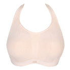 Smooth, comfy, and elegant: this streamlining underwire sports bra can be worn under virtually everything. The delicate print enhances the femininity of your silhouette and the straps can be worn over the shoulders or crossed at the back. Lovely underneath a sports top, with o