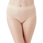 Uncomplicated and oh-so comfy, this easy-to-wear panty has an elastic-free waistband that won't pinch or dig and virtually vanishes under your clothes, making it the perfect start to any outfit.  Full coverage brief  Wide, elastic-free waistband won't pinch or dig and provides a smooth look under clothes  Bonded leg openings eliminate panty lines  Cotton gusset  Fabric content: Body: 79% Nylon/21% Spandex, Crotch Lining: 100% Cotton