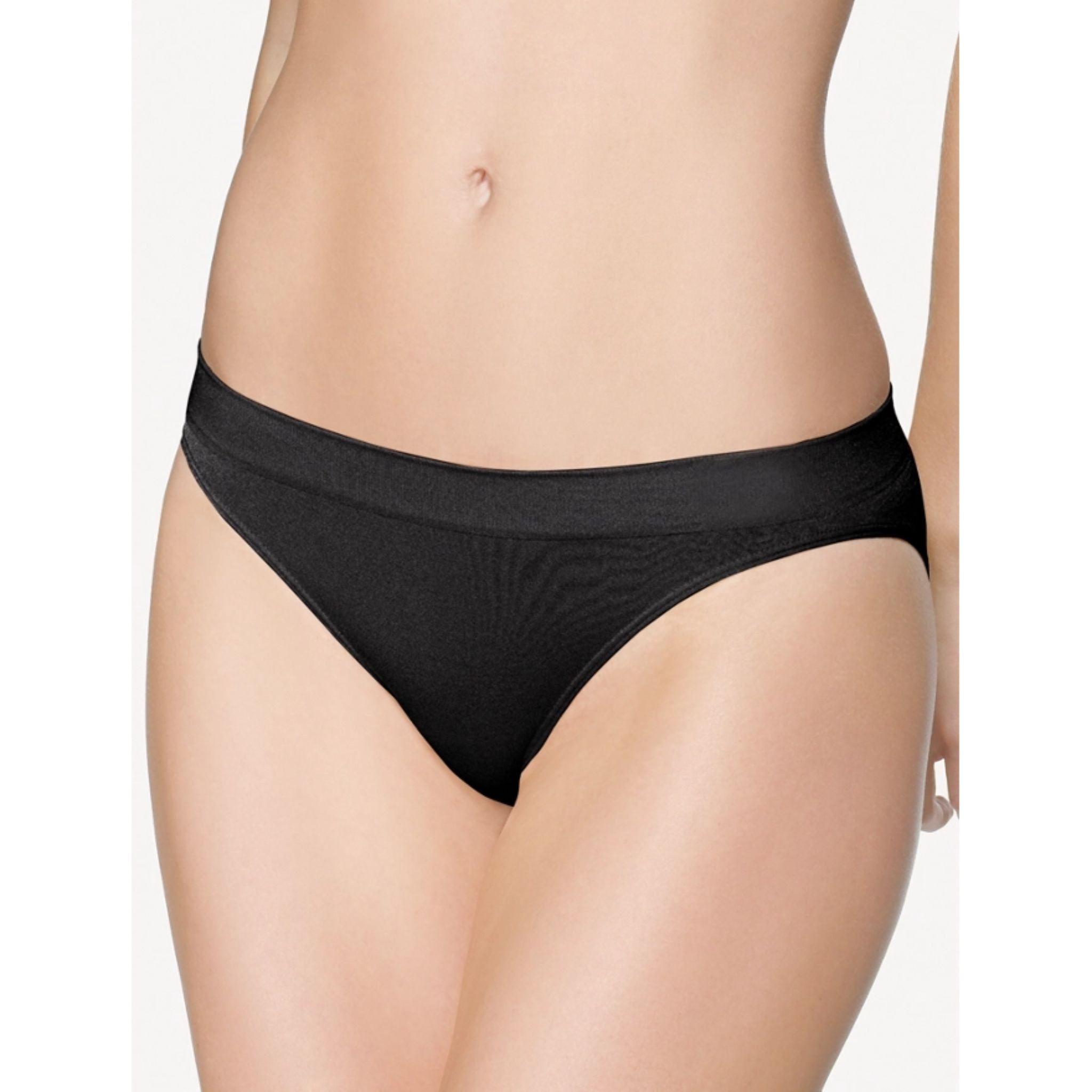 The B-Smooth® Seamless Bikini is the perfect choice under any bottom in your wardrobe.  Seamless bikini styling Very soft and smooth nylon/Lycra fabric Clothes glide easily over bikini No visible panty lines Our bikini sits at your hips  Fabric content: Body: 93% Nylon/7% Spandex; Crotch Lining: 70% Nylon/25% Cotton/5% Spandex